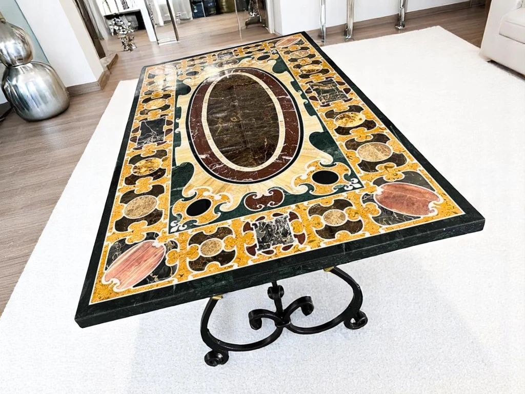Large Rectangle Dining Table with Unique Customizable Handmade Pattern